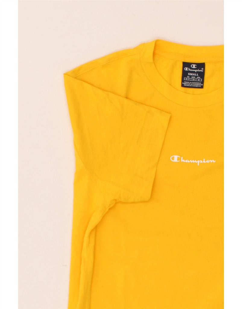 CHAMPION Mens T-Shirt Top Small Yellow Cotton Vintage Champion and Second-Hand Champion from Messina Hembry 