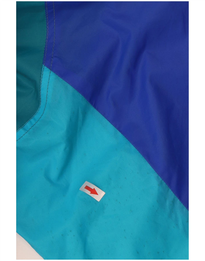 K-Way Mens Hooded Rain Jacket UK 42 XL Blue Colourblock Polyamide