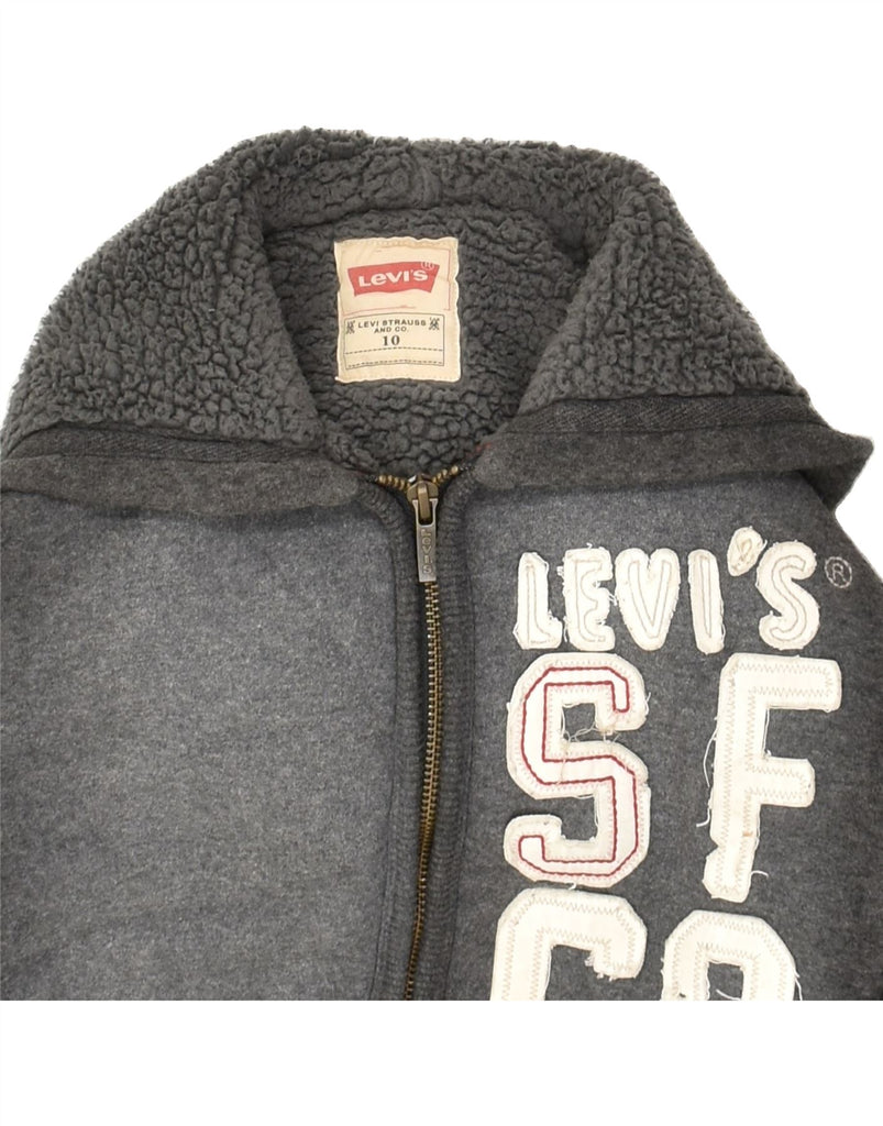 LEVI'S Boys Graphic Zip Hoodie Sweater 9-10 Years Grey Cotton | Vintage Levi's | Thrift | Second-Hand Levi's | Used Clothing | Messina Hembry 