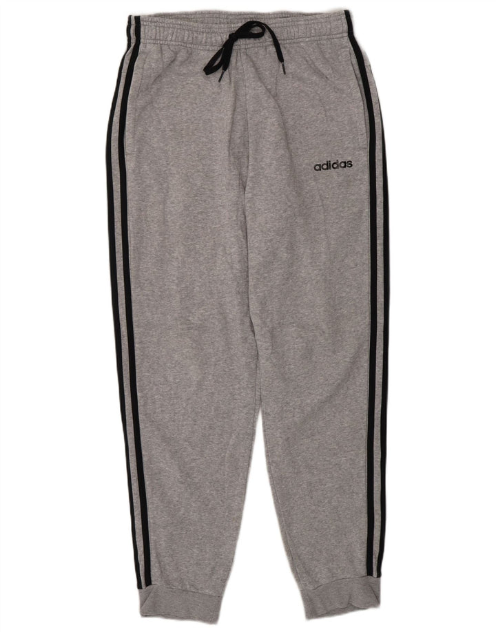 Adidas Mens Tracksuit Trousers Joggers Medium Grey Flecked Cotton