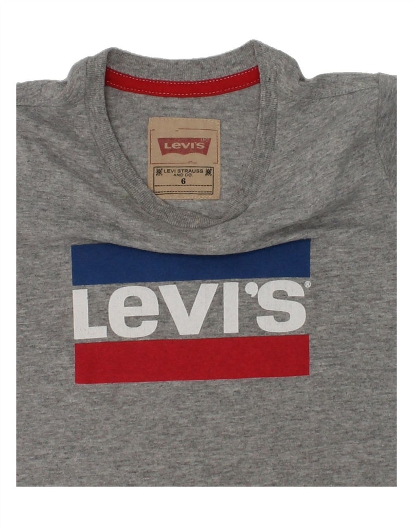 LEVI'S Boys Graphic T-Shirt Top 5-6 Years Grey Cotton | Vintage Levi's | Thrift | Second-Hand Levi's | Used Clothing | Messina Hembry 