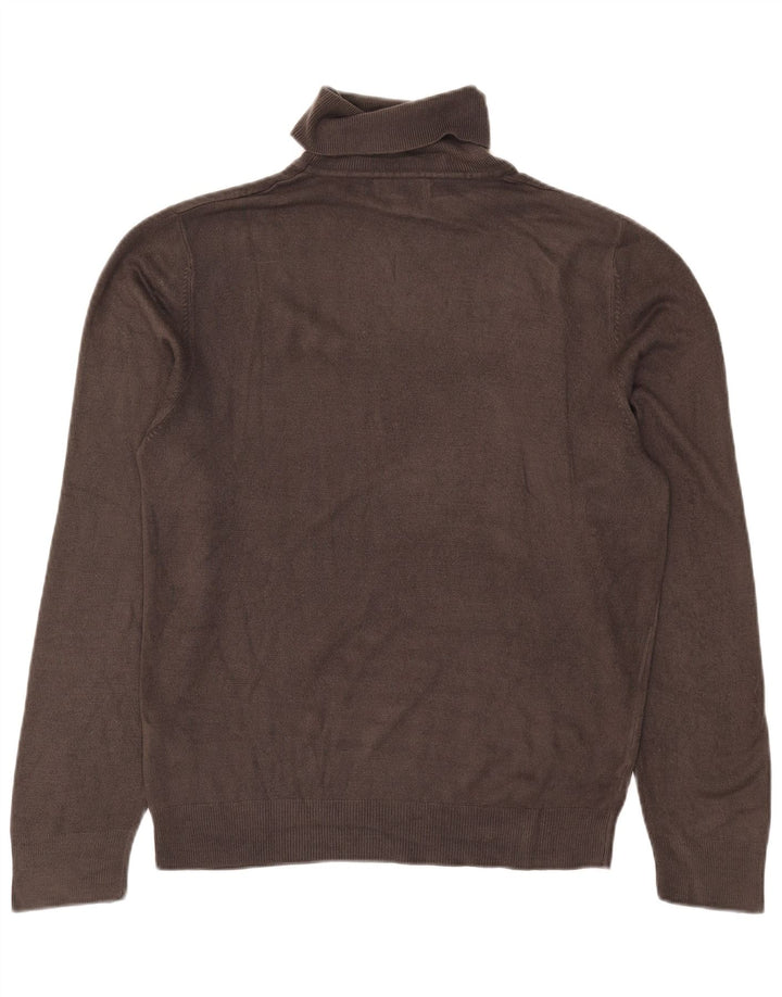 Marks & Spencer Mens Roll Neck Jumper Sweater Medium Grey Acrylic
