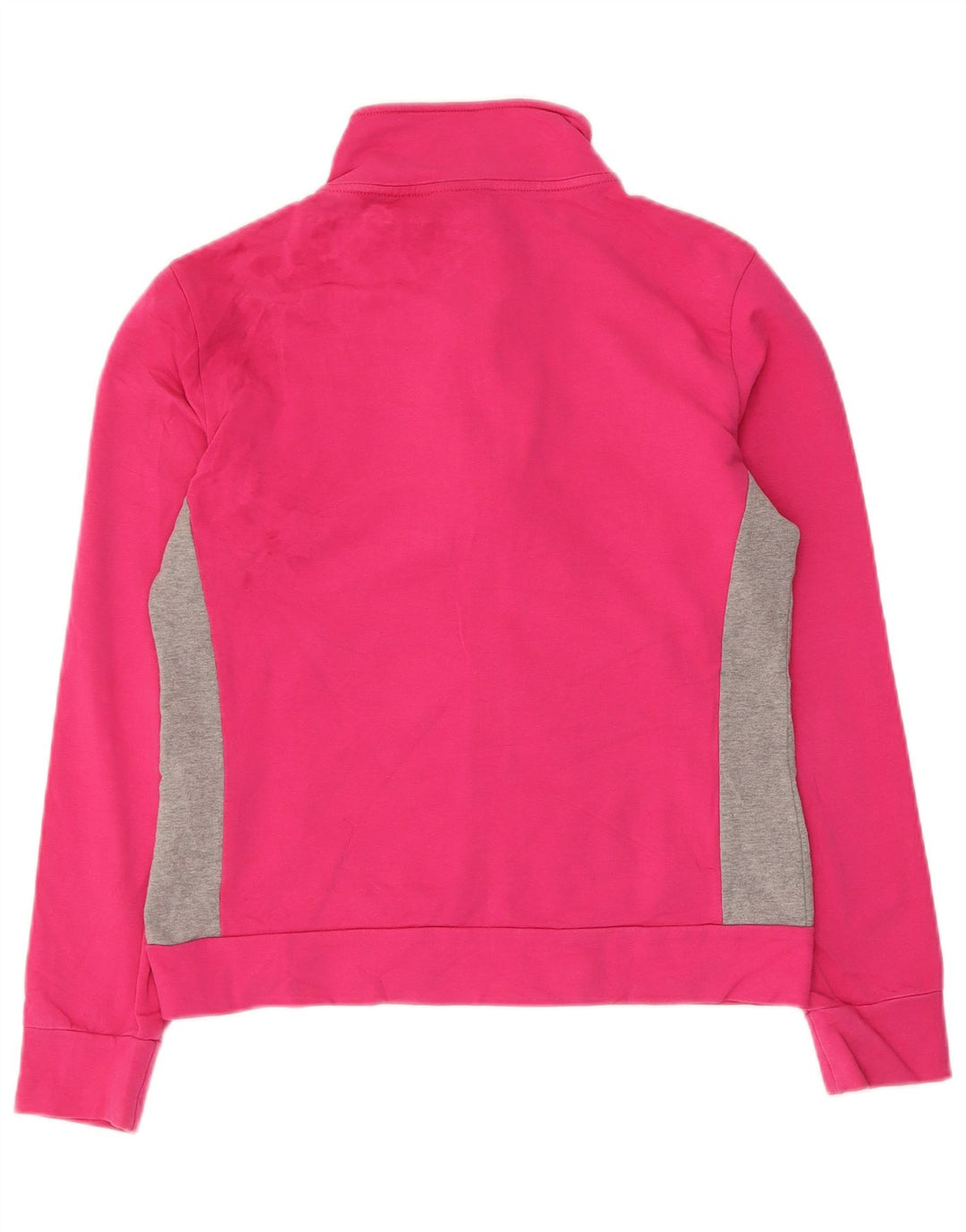 ELLESSE Womens Tracksuit Top Jacket UK 12 Medium Pink Colourblock Cotton