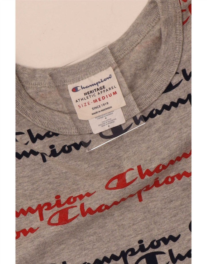 Champion Mens Heritage Graphic T-Shirt Top Medium Grey Cotton