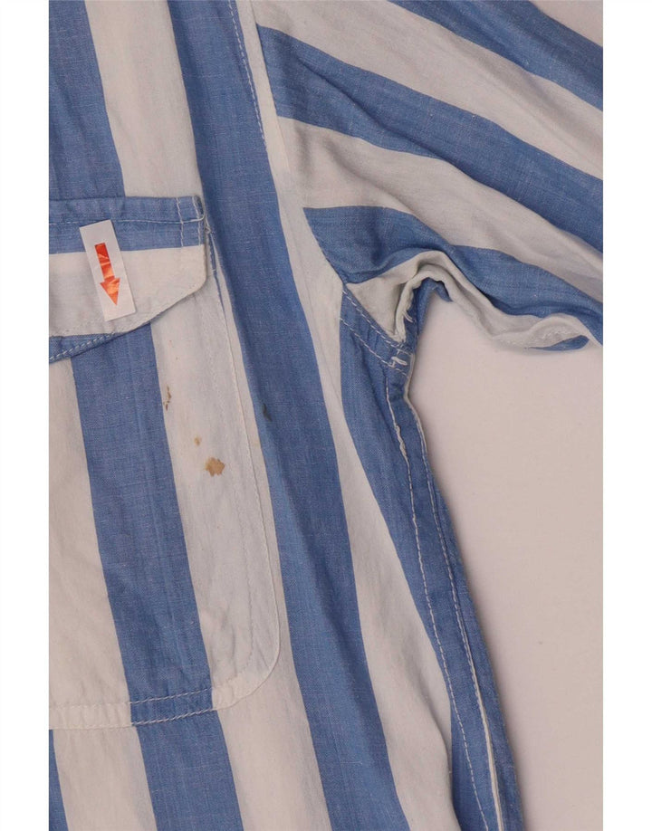 Vintage Mens Shirt Medium Blue Striped