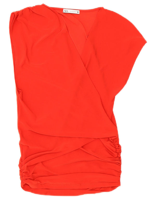 Zara Womens Sleeveless Blouse Top UK 8 Small Red Polyester