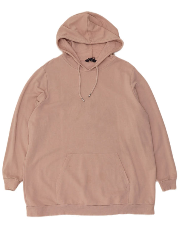 Marks & Spencer Womens Hoodie Jumper UK 22 3XL Pink Cotton