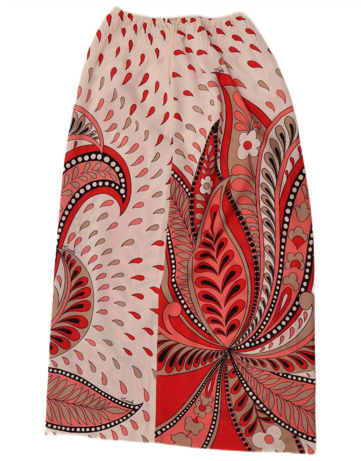 Vintage Womens Maxi Skirt W26 Small White Paisley