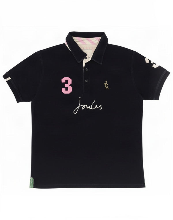 Joules Womens Graphic Polo Shirt UK 18 XL Navy Blue Cotton