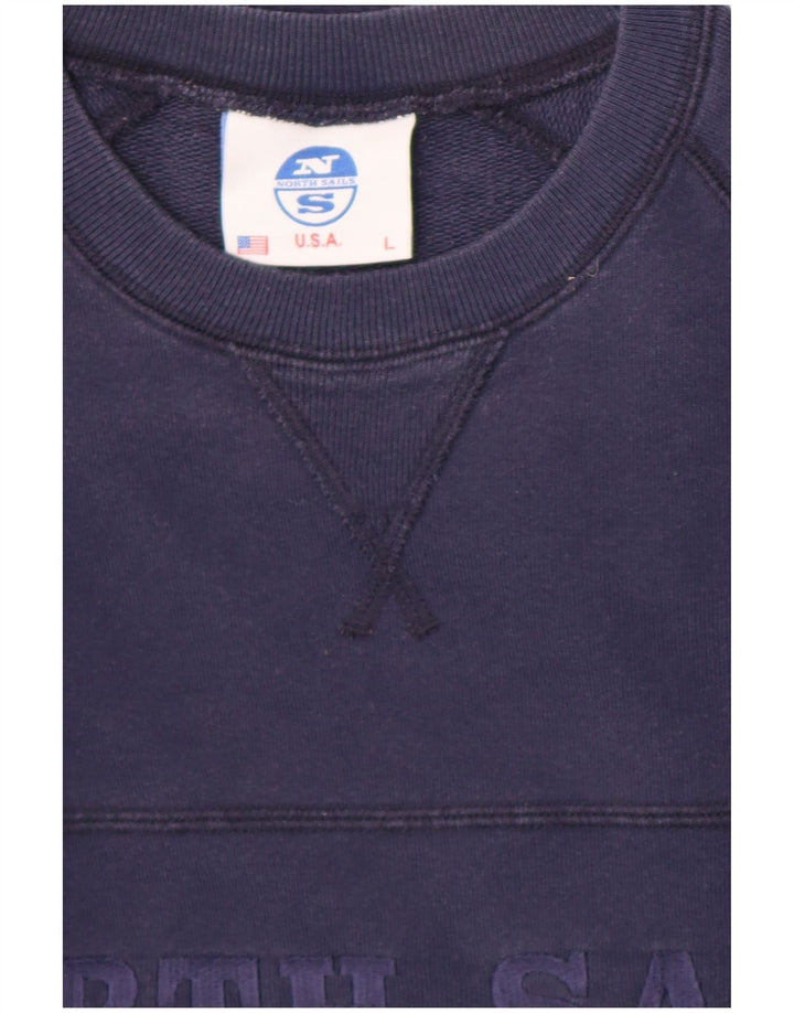 North Sails Mens Graphic Sweatshirt Jumper Large Navy Blue