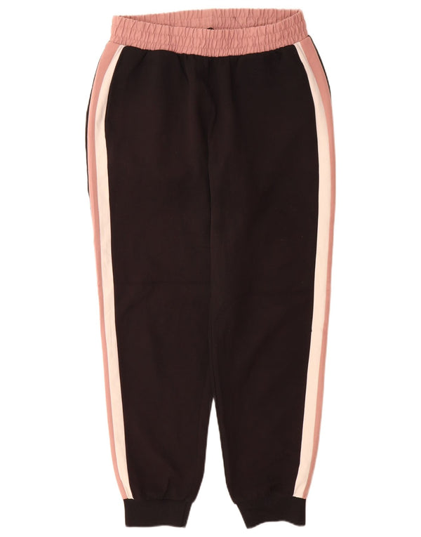 Zara Womens Tracksuit Trousers Joggers UK 12 Medium Black Colourblock
