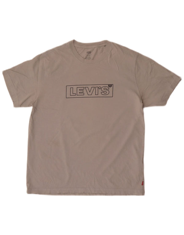 Levi's Womens Relaxed Fit Graphic T-Shirt Top UK 14 Medium Grey Cotton