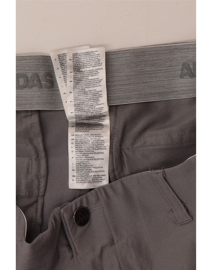 Adidas Mens Slim Chino Trousers W34 L32 Grey Polyester