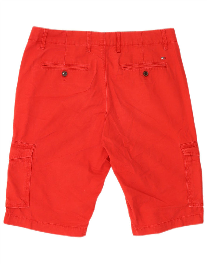 Tommy Hilfiger Mens Cargo Shorts W31 Medium Red Cotton