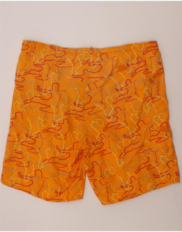 NIKE Boys Abstract Pattern Sport Shorts 12-13 Years Large Yellow Vintage Nike and Second-Hand Nike from Messina Hembry 