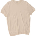 ZARA Mens Short Sleeve Boat Neck Jumper Sweater Medium White