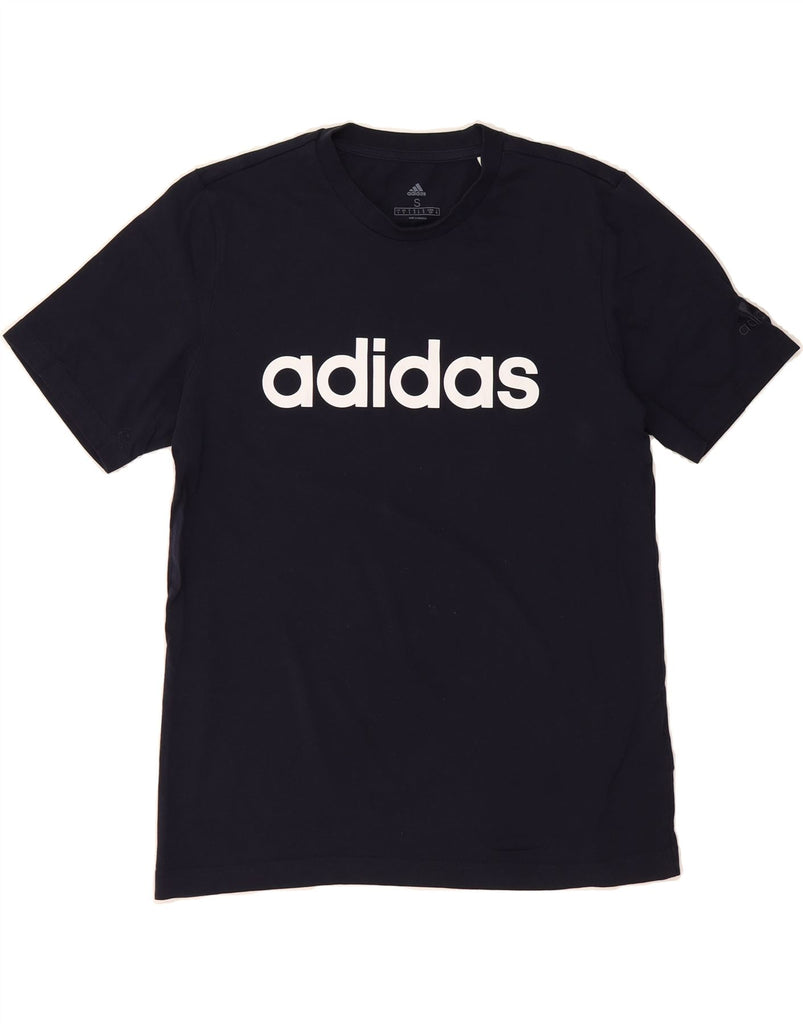 ADIDAS Mens Graphic T-Shirt Top Small Navy Blue Cotton Vintage Adidas and Second-Hand Adidas from Messina Hembry 
