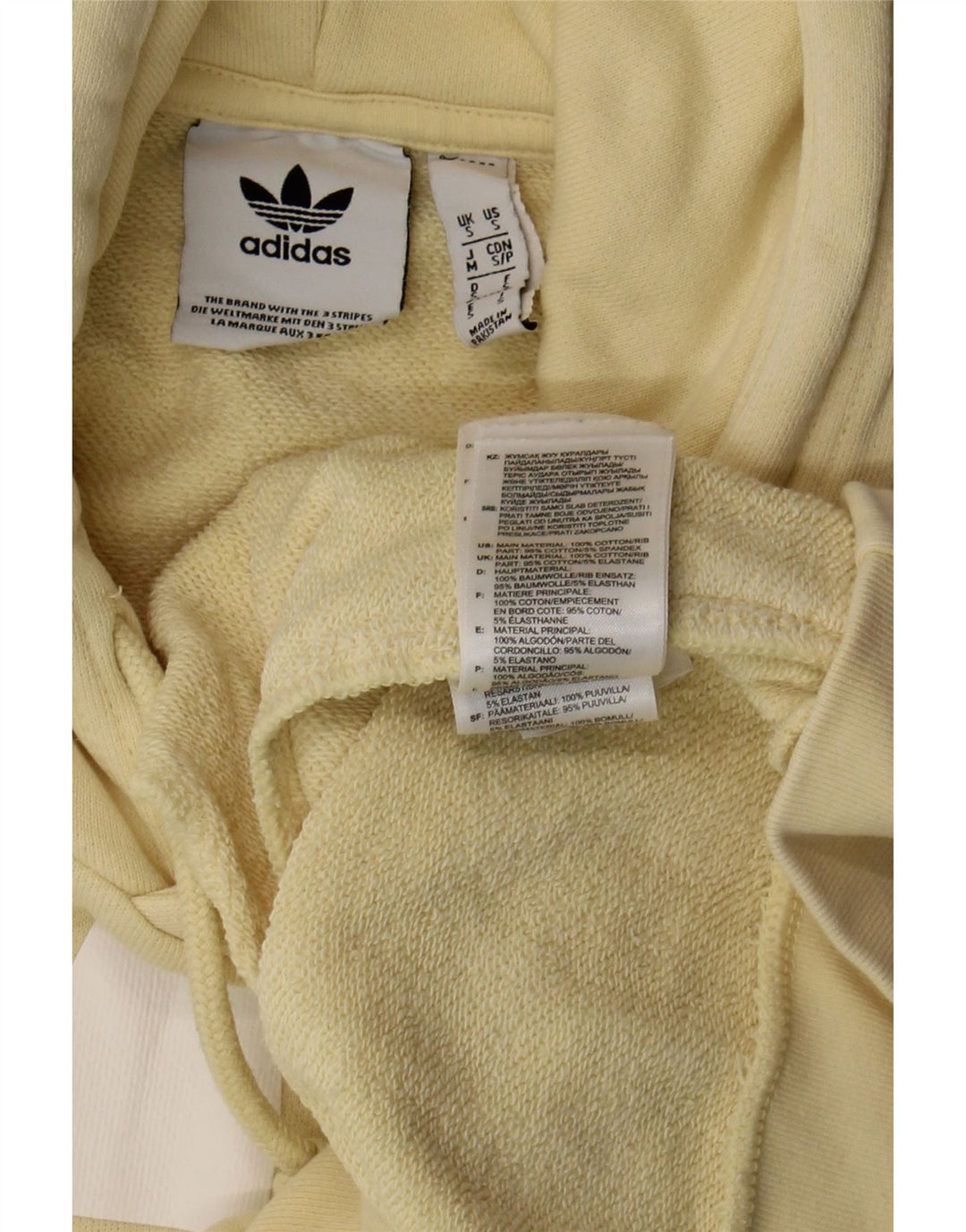 Adidas Mens Graphic Hoodie Jumper Small Yellow Cotton