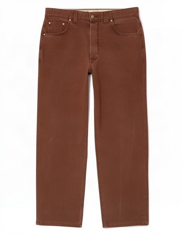 Joop Mens Straight Casual Trousers IT 50 Large W34 L29 Brown Cotton
