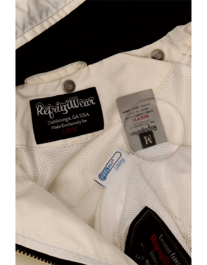 Refrigiwear Womens Crop Hooded Rain Jacket UK 12 Medium White Polyamide
