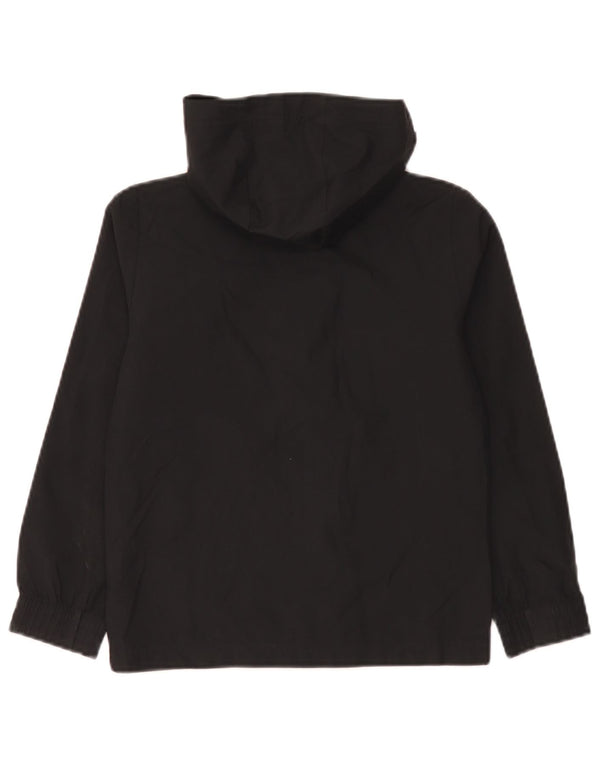 Adidas Boys Hooded Rain Jacket 7-8 Years Black Polyester