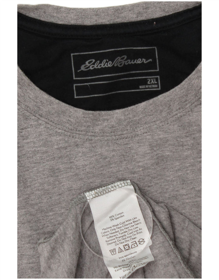 EDDIE BAUER Mens T-Shirt Top 2XL Grey Cotton