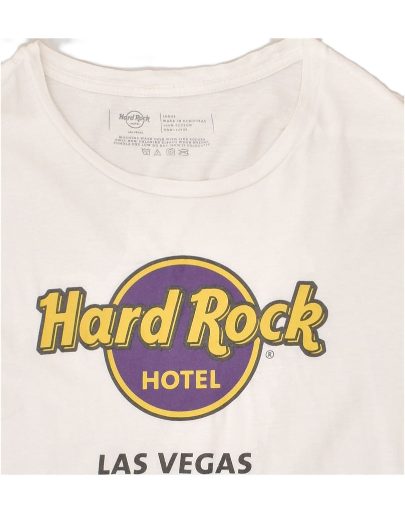 HARD ROCK HOTEL Womens Las Vegas Graphic T-Shirt Top UK 16 Large White | Vintage Hard Rock Hotel | Thrift | Second-Hand Hard Rock Hotel | Used Clothing | Messina Hembry 