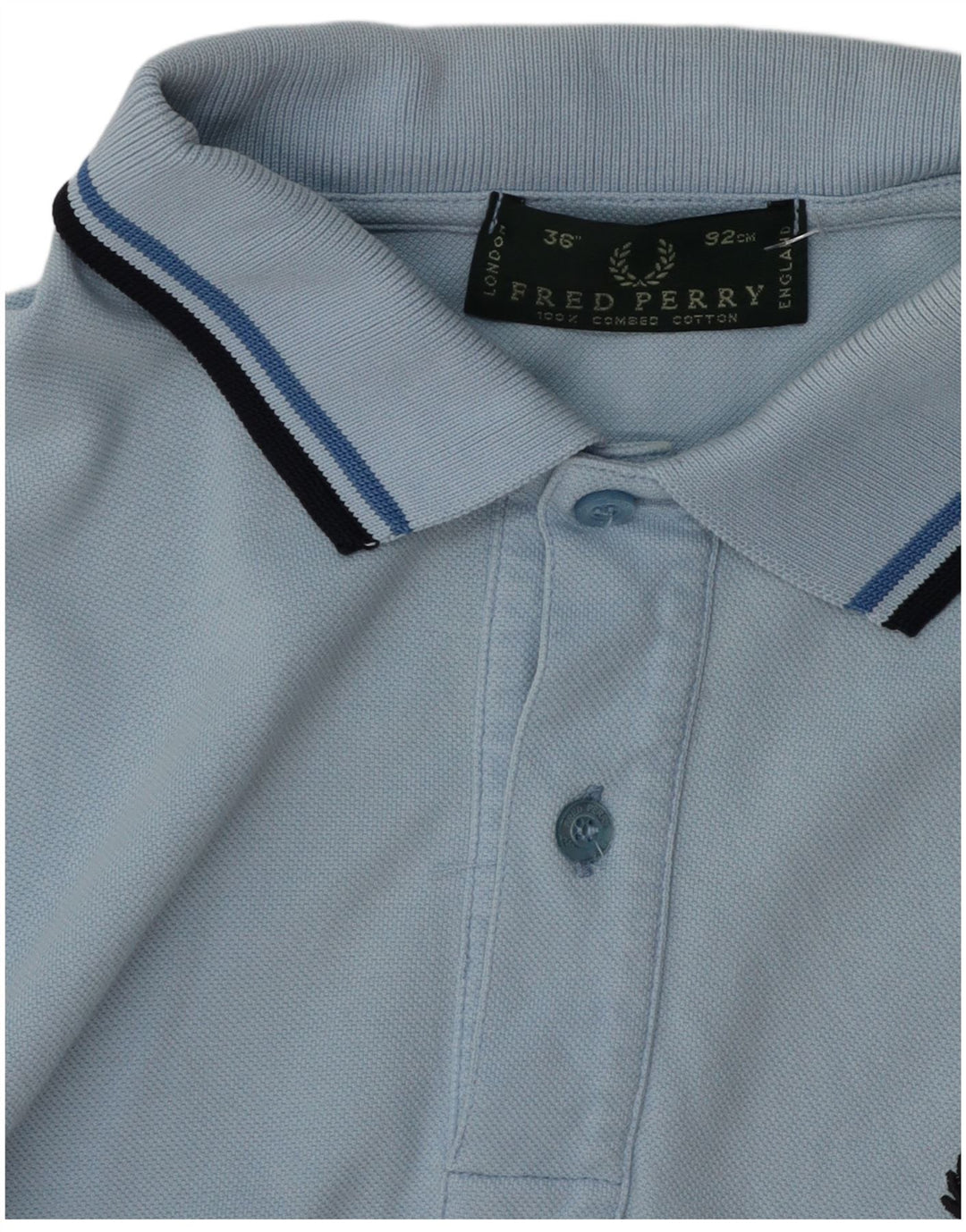 FRED PERRY Mens Polo Shirt Small Blue Cotton