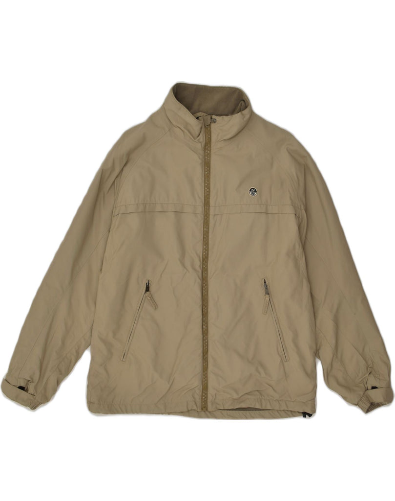 NORTH SAILS Mens Windbreaker Jacket UK 38 Medium Khaki Nylon | Vintage North Sails | Thrift | Second-Hand North Sails | Used Clothing | Messina Hembry 