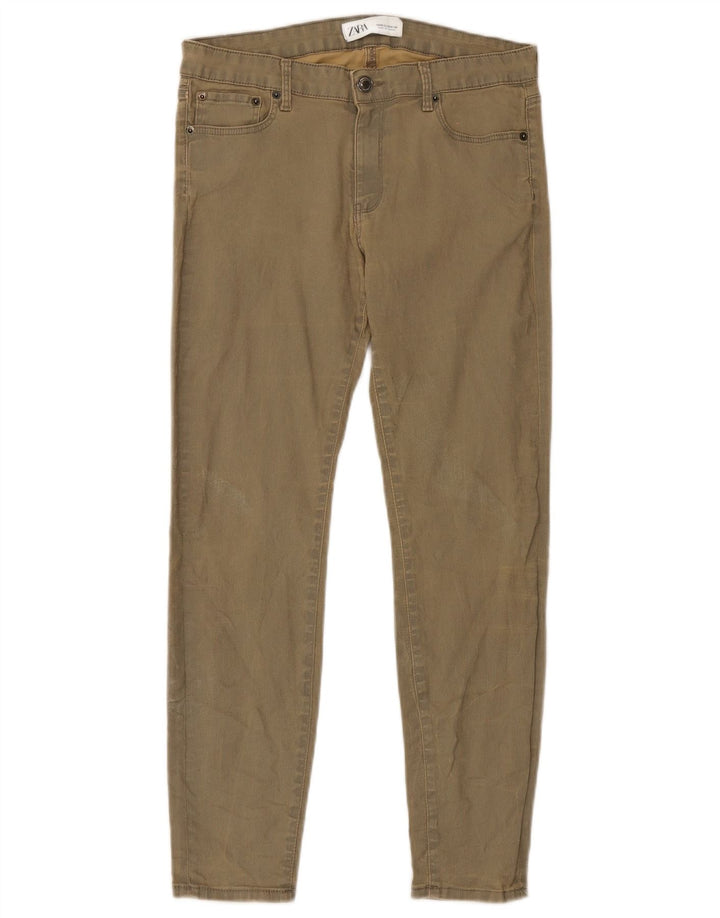 Zara Womens Slim Casual Trousers EU 40 Medium W30 L27 Khaki