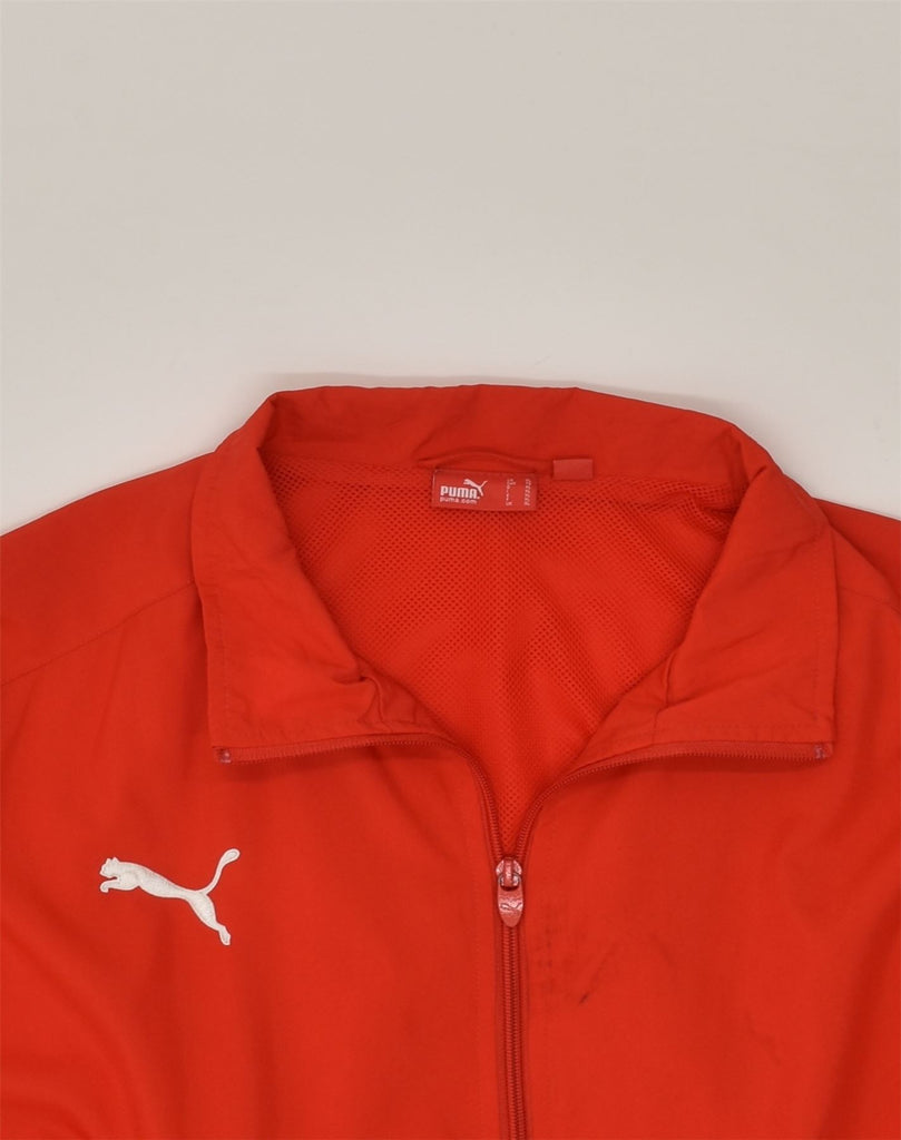 PUMA Mens Tracksuit Top Jacket XL Red Colourblock Polyester | Vintage Puma | Thrift | Second-Hand Puma | Used Clothing | Messina Hembry 