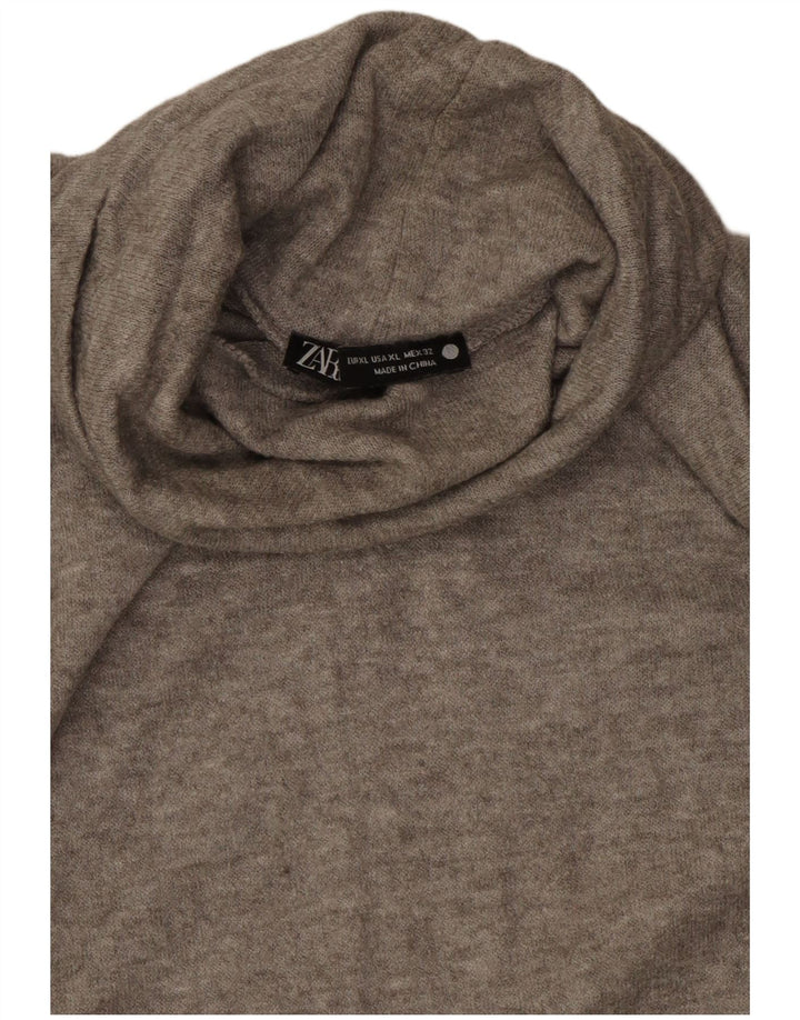 Zara Womens Top Long Sleeve UK 18 XL Grey