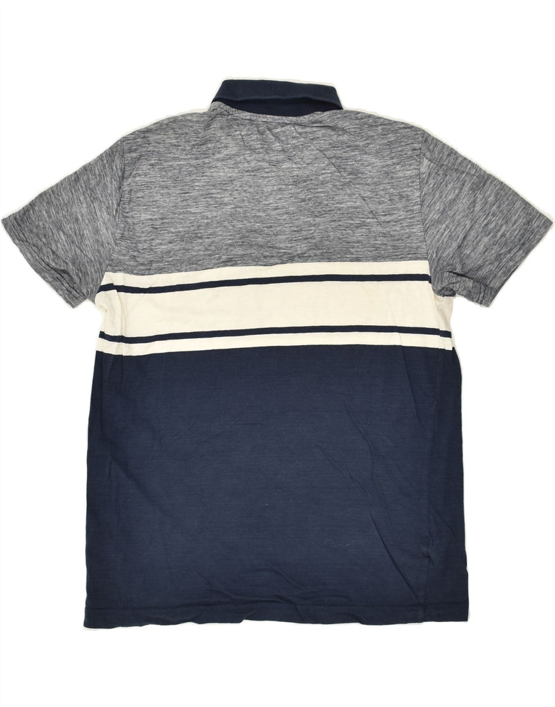 PENGUIN Mens Polo Shirt Small Navy Blue Colourblock Cotton | Vintage Penguin | Thrift | Second-Hand Penguin | Used Clothing | Messina Hembry 