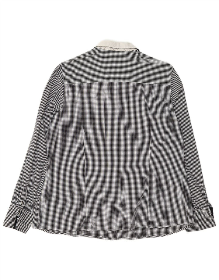 Vintage Womens Shirt EU 42 XL Black Gingham Cotton