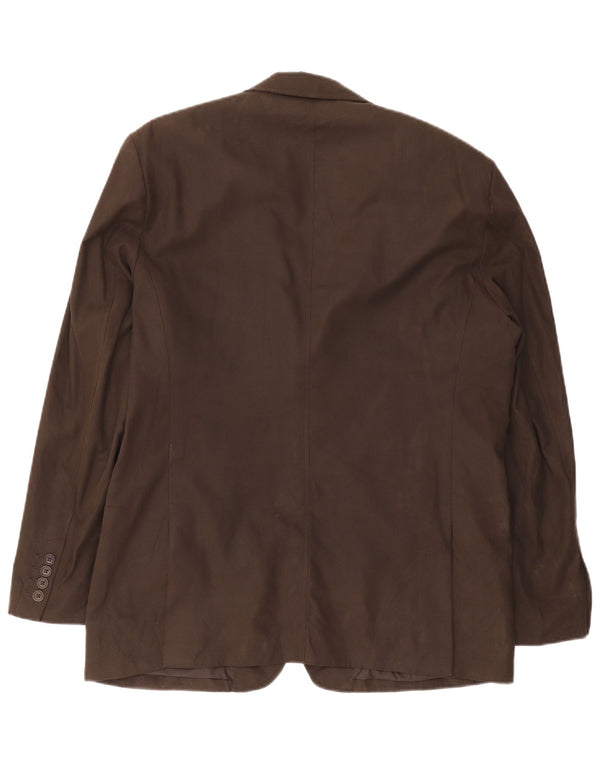 Zara Mens 2 Button Blazer Jacket EU 54 XL Brown