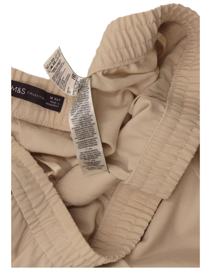 Marks & Spencer Womens Crop Tracksuit Trousers UK 18 XL Off White Polyester