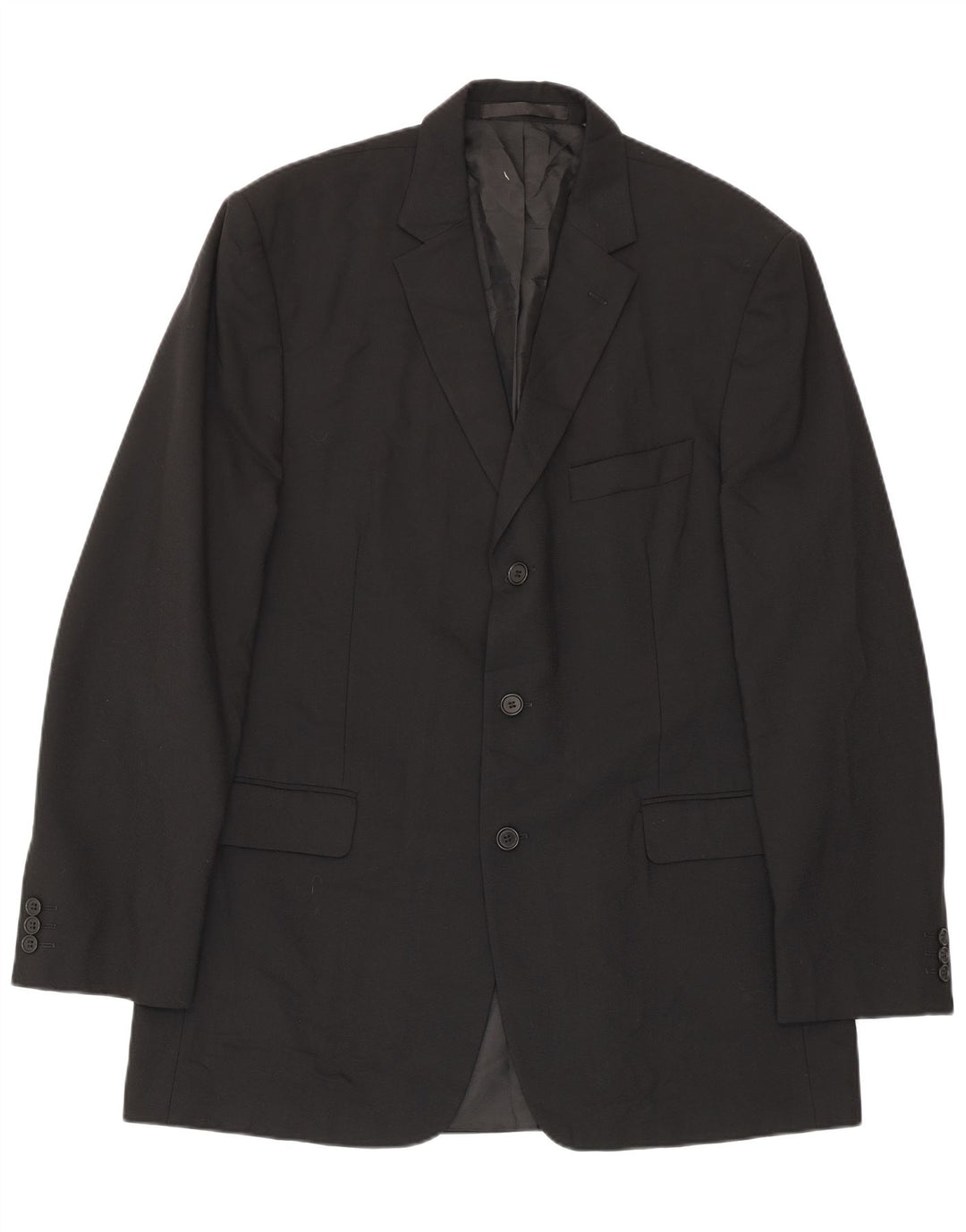 Marks & Spencer Mens 3 Button Blazer Jacket UK 40 Large Black
