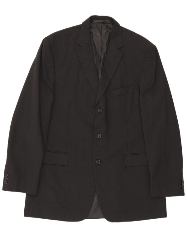 Marks & Spencer Mens 3 Button Blazer Jacket UK 40 Large Black