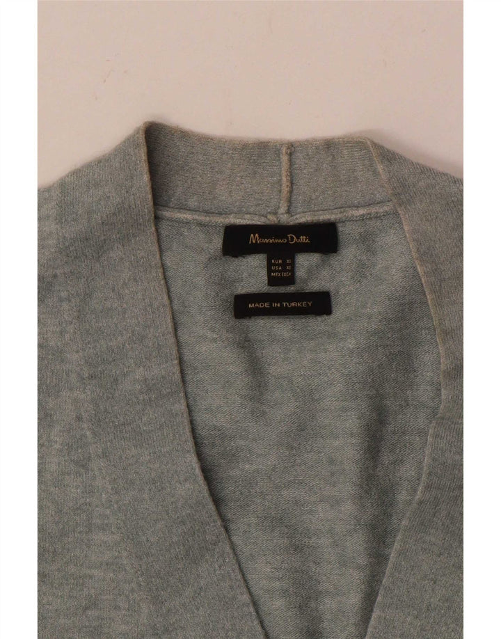 Massimo Dutti Womens Oversized Cardigan Sweater UK 6 XS Grey