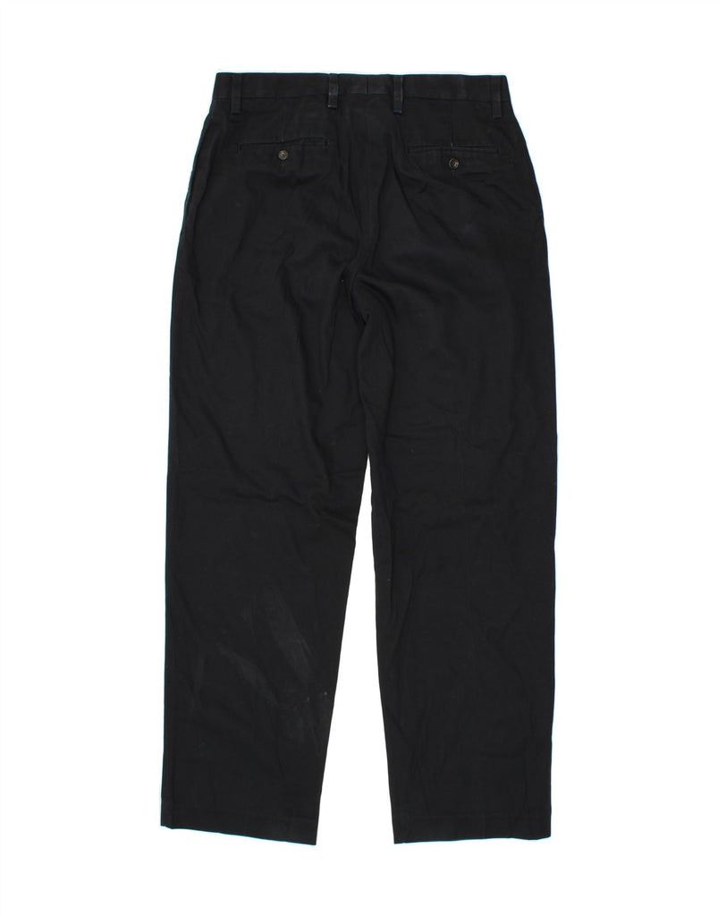 EDDIE BAUER Mens Classic Fit Straight Chino Trousers W35 L34 Black Cotton Vintage Eddie Bauer and Second-Hand Eddie Bauer from Messina Hembry 