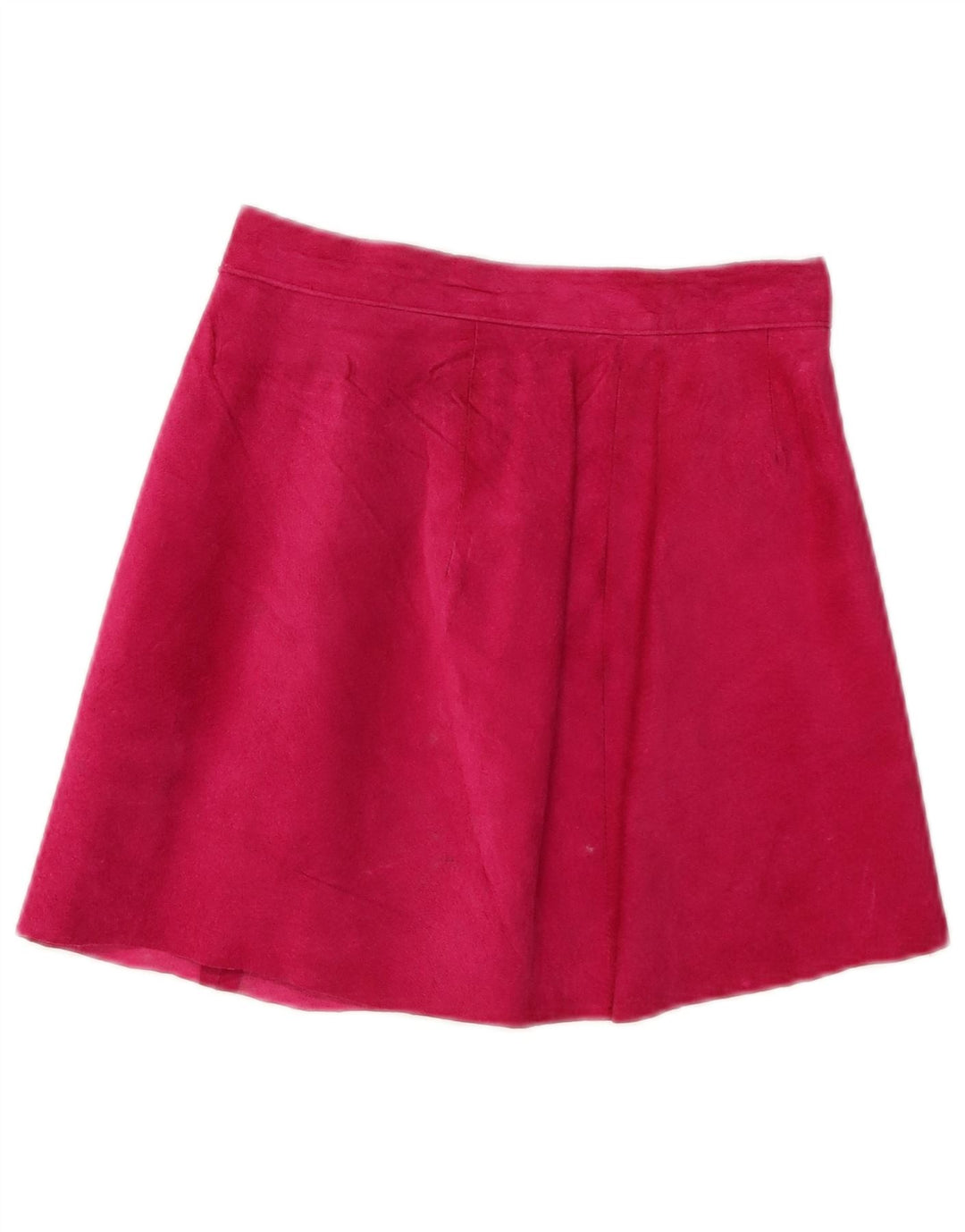 Vintage Womens Suede Skirt W24 XS Pink