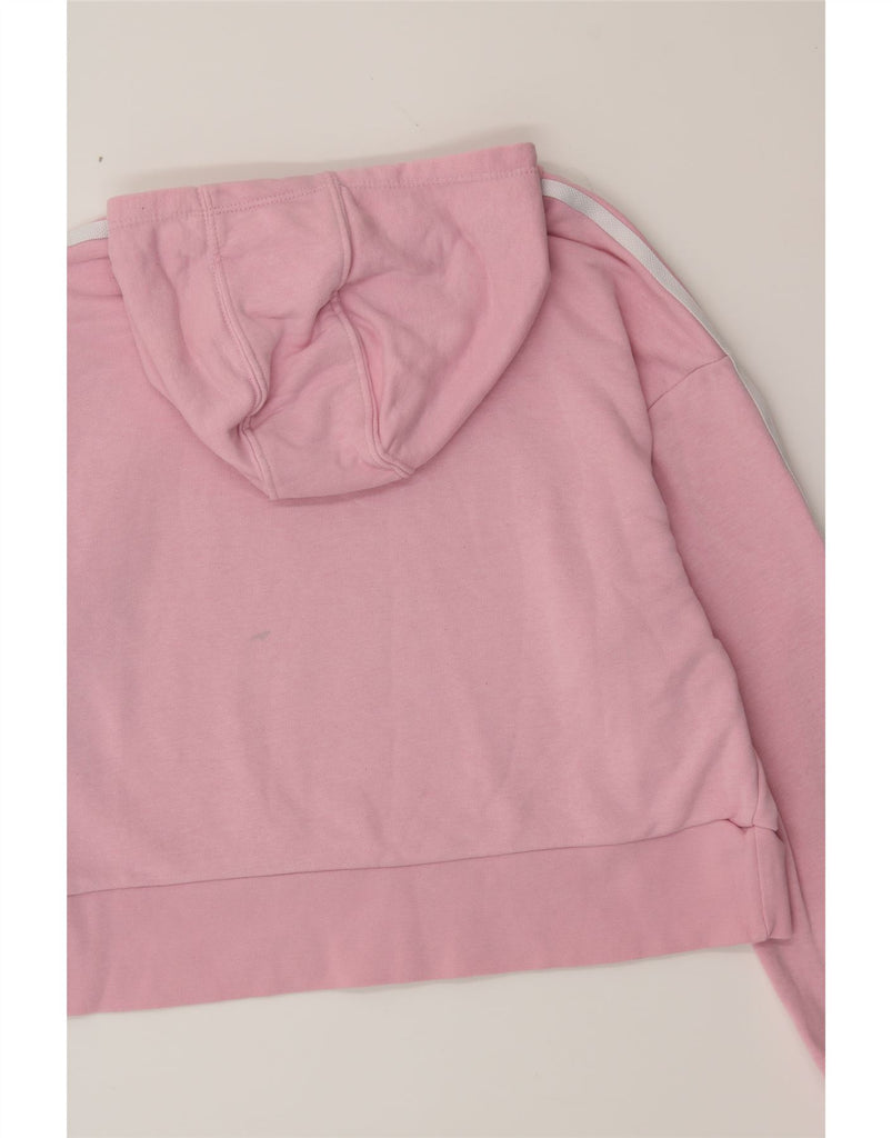 ADIDAS Girls Graphic Hoodie Jumper 13-14 Years Pink Cotton Vintage Adidas and Second-Hand Adidas from Messina Hembry 