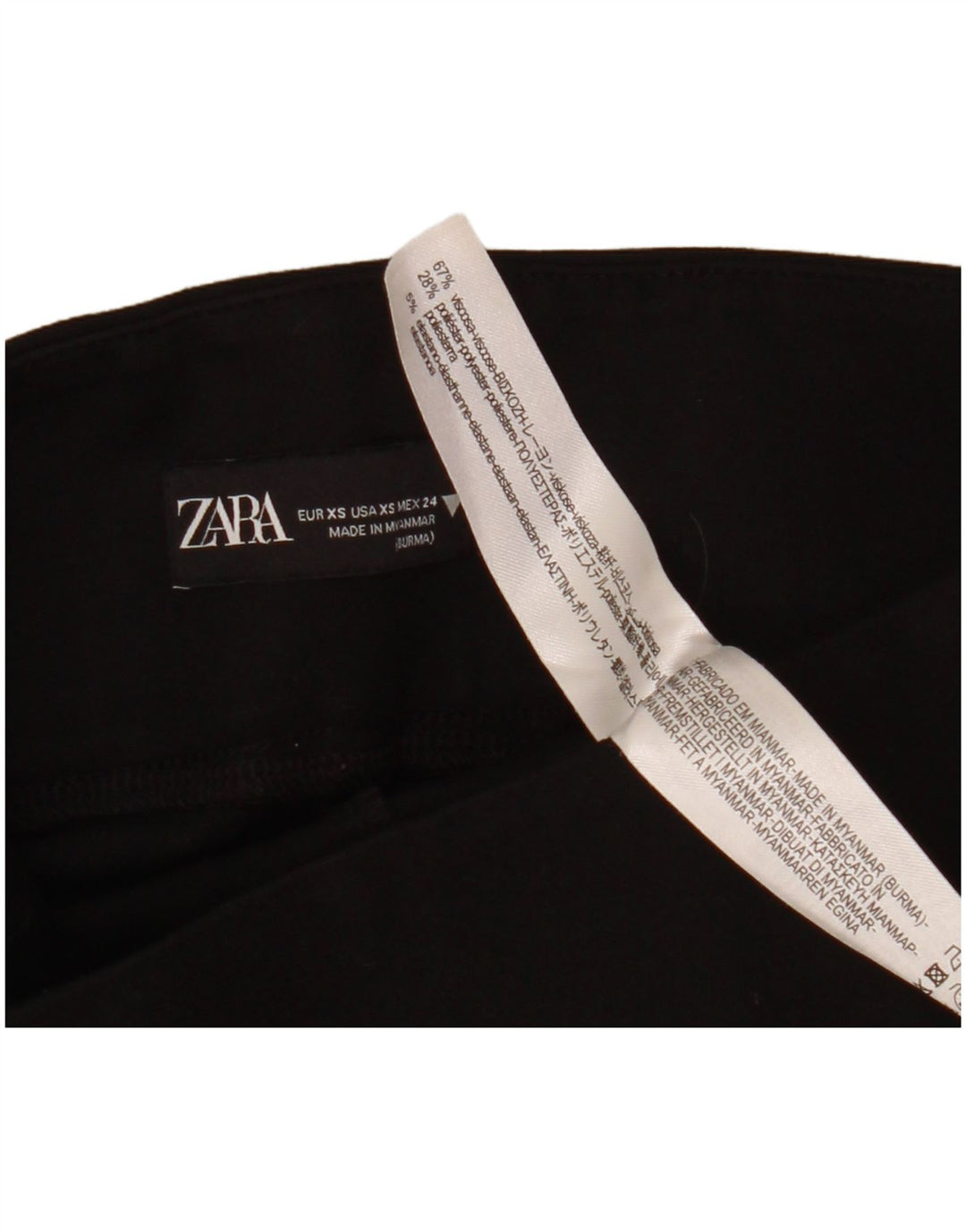 Zara Womens Leggings UK 6 XS  Black Viscose