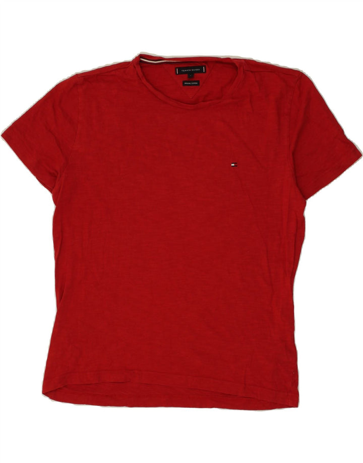 TOMMY HILFIGER Mens T-Shirt Top Large Red Cotton Vintage Tommy Hilfiger and Second-Hand Tommy Hilfiger from Messina Hembry 