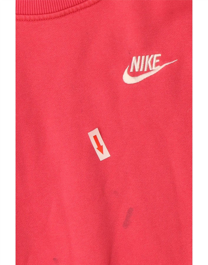 Nike Girls Sweatshirt Jumper 10-11 Years Medium Pink Cotton