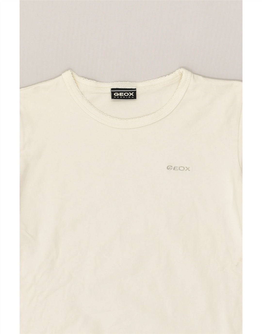 GEOX Girls Top Long Sleeve 8-9 Years Off White Cotton | Vintage Geox | Thrift | Second-Hand Geox | Used Clothing | Messina Hembry 