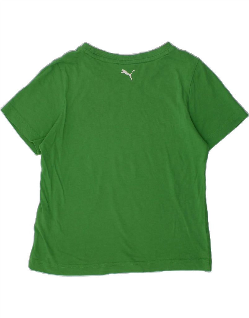 PUMA Boys Graphic T-Shirt Top 7-8 Years Small Green Cotton | Vintage Puma | Thrift | Second-Hand Puma | Used Clothing | Messina Hembry 