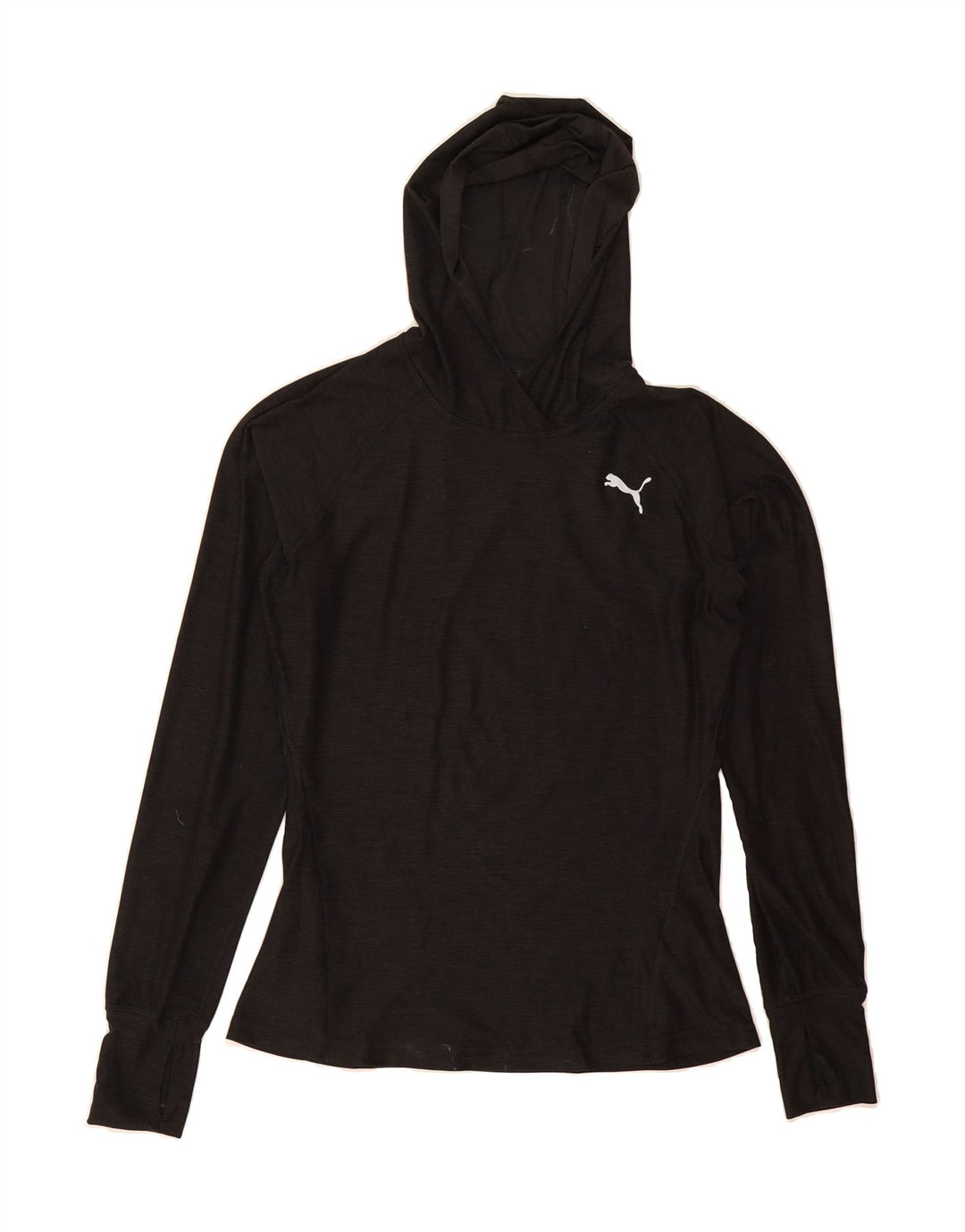 PUMA Womens Hooded Top Long Sleeve UK 10 Small Black Polyester Vintage Puma and Second-Hand Puma from Messina Hembry 