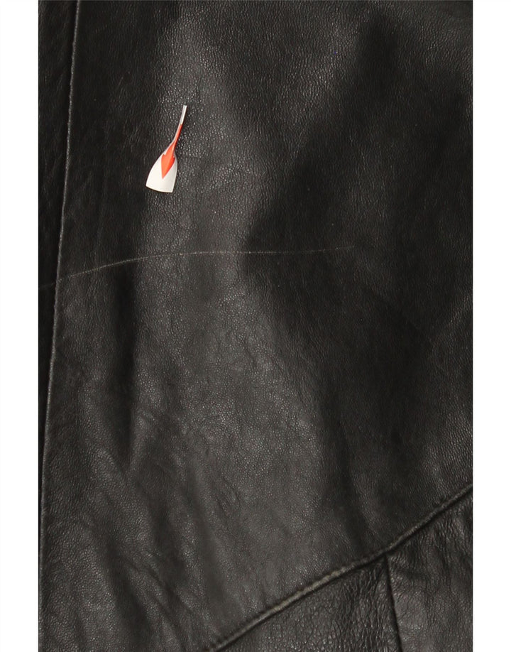 Vintage Womens Leather Coat UK 14 Large Black
