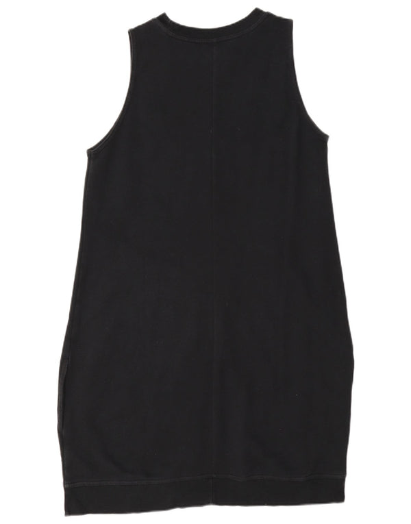 Nike Womens Sleeveless Sweatshirt Jumper Dress UK 14 Large Black Cotton
